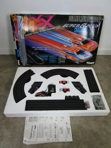 TOMY AFX SUPER G PLUS CHALLENGE SLOT CAR SET W NISSAN Z FORD THUNDERBIRD - Picture 1 of 11