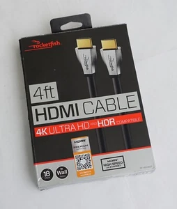 Rocketfish 4 Foot 4K Ultra HD, HDMI Cable Black. - Picture 1 of 2