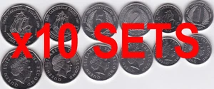 EAST CARIBBEAN STATES 10 SET 1+2+5+10+25 Cents +1$ UNC WHOLESALE LOT 60 COINS - Picture 1 of 2