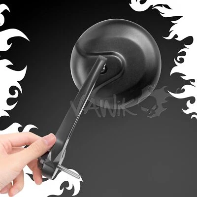 VAWiK Barend mirror Retro black round M5 bolt for Triumph Bonneville Thunderbird - Imagem 1 de 4