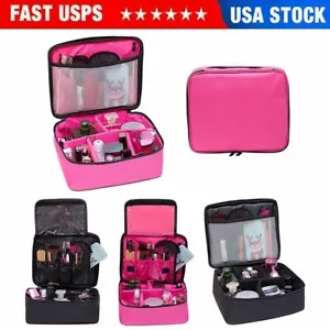 Women Beauty Cosmetic Makeup Case Travel Wash Toiletry Bag Organizer Storage Box - Picture 1 of 18