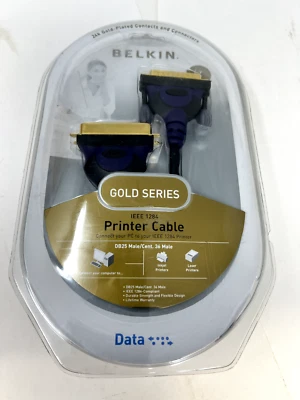 BELKIN GOLD Series IEEE 1284 Printer Cable 24k Gold Plated Contacts   6' / 1.8m - Image 1 of 2