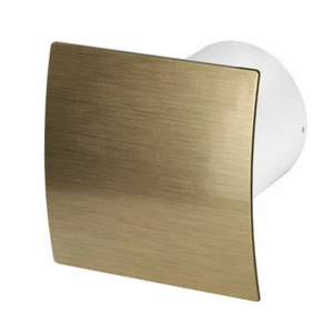 Bad Dunstabzugshaube 100 mm mit gebürstetem Gold Frontplatte Ventilator Lüftung - Bild 1 von 2