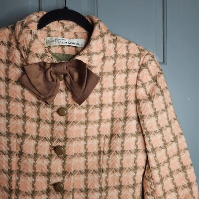 I MAGNIN MANOR BOURNE Vintage 60s Tweed Blazer Jacket Suit 1960s Womens Fashion - Image 1 of 4