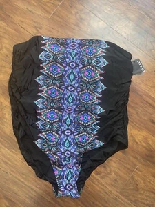 Woman’s Black 22W One Piece Bathing Suit Pure Energy - Picture 1 of 4