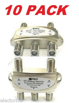 10 X DISEqC 4X1 HD SATELLITE MULTI SWITCH DISH FTA LNB DIRECTV BELL NETWORK TV - Image 1 of 2