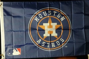 ⚾ Houston Astros Flagge - Blau & Orange/Gold 3x5 mit Stern und "H" Logo (Neu) - Bild 1 von 1