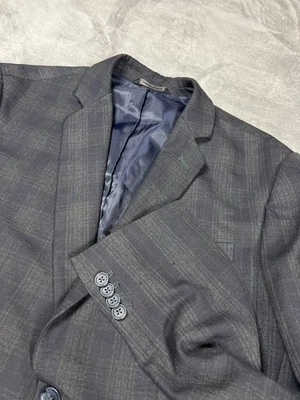 Blazer Banana Republic Hombre 40R Verde Azul Cuadros Ajuste A Medida Abrigo Deportivo Foto 1 de 4