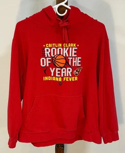 Caitlin Clark 2024 Rookie of the Year Hoodie Indiana Fever WNBA Large Red - Picture 1 of 11