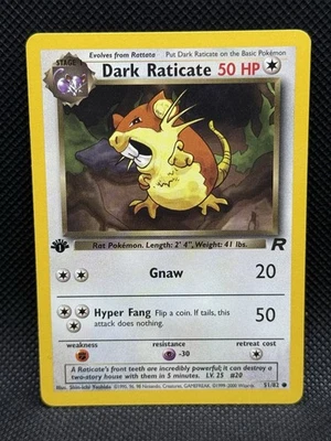Pokemon TCG Team Rocket #51/82 Dark Raticate 1st Edition NM - Image 1 of 2