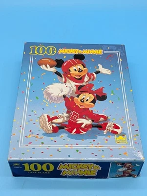 Complete ! Disney Mickey & Minnie Mouse 100 Piece Puzzle Football Cheerleader - Image 1 of 2