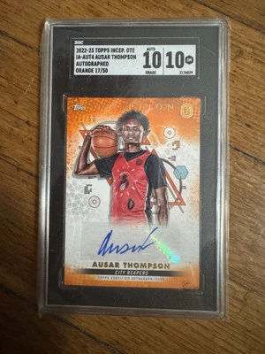 AUSAR THOMPSON TOPPS INCEPTION 22/23 ORANGE AUTO #17/50 SGC 10 AUTO 10 - Image 1 of 4