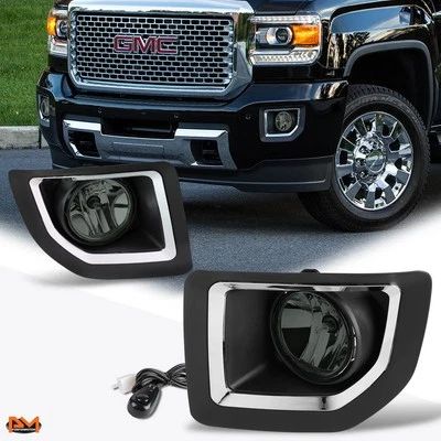 适用于 15-16 GMC Sierra 2500HD/3500HD 烟熏镜头防撞雾灯/灯+开关一对 — 第 1/4 张图片