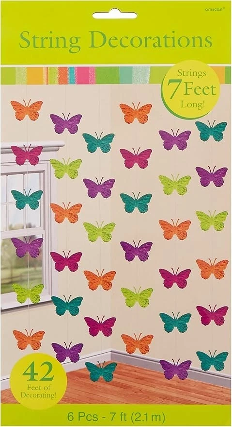 Cuerdas de lámina colgantes multicolores Amscan Spring, 6 quilates | Decoración de fiesta, múltiples Foto 1 de 1