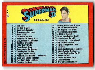 1980 Topps Superman II Card #88 Superman II Checklist CL - Image 1 of 4