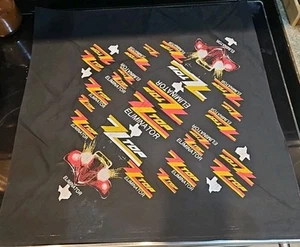 Vintage ZZ Top Eliminator Taschentuch Bandana Wandteppich 21x21" schwarz 1980er - Bild 1 von 3