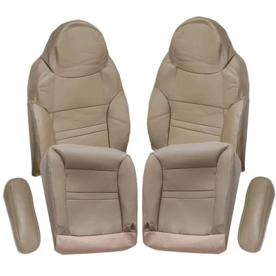 Front Bottom & Top Leather Seat Cover For Ford Excursion Limited XLT 2000-2001 - Image 1 of 4