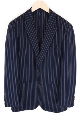 SUITSUPPLY Havana Traveller Blazer UK42R Blue Wool Slim Unlined Men's Stripe * - Image 1 of 4