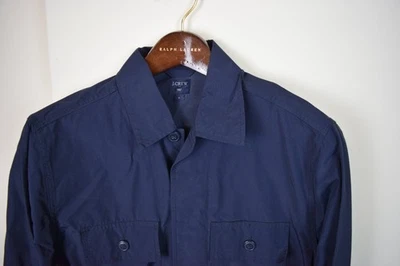 J Crew Jacket Mens Small S Navy Cotton Nylon Utility Chore Shirt Pockets - Image 1 of 3