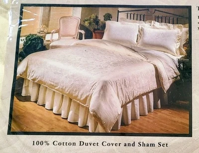 Juego de funda nórdica y funda de almohada 100 % algodón tamaño king - Elegante diseño europeo Foto 1 de 4