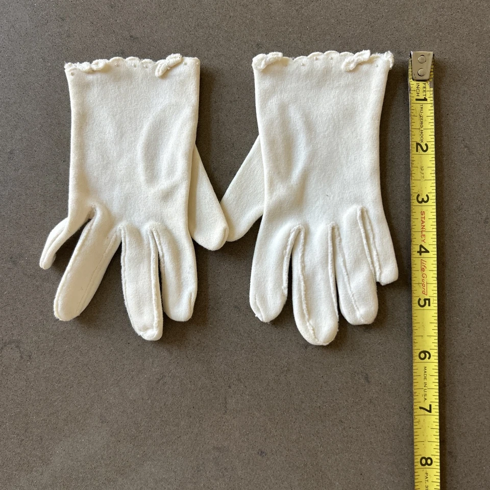 Guantes de Pascua de vestir blancos vintage años 60 jóvenes niñas accesorios Foto 1 de 2