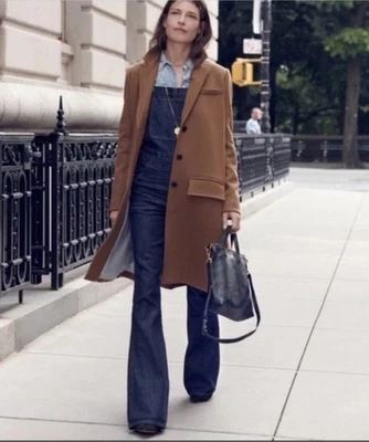 Madewell 女式靛蓝跳蚤市场喇叭牛仔连体裤大号复古时尚波西米亚 — 第 1/4 张图片