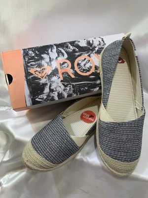 Zapato sin cordones de lana Roxy para mujer estilo barco ARJS600311 talla 10 blanco beige gris Foto 1 de 4