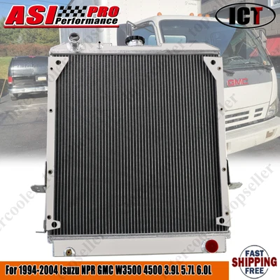 3-Row Aluminum Radiator For 1994-2004 95 Isuzu NPR GMC W3500 4500 3.9L 5.7L 6.0L - Image 1 of 4