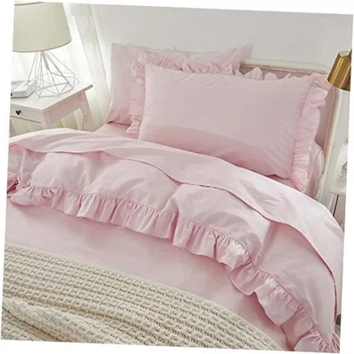  Funda nórdica para niños tamaño, 100 % algodón orgánico 2 piezas ropa de cama para niñas doble/doble XL rosa Foto 1 de 4