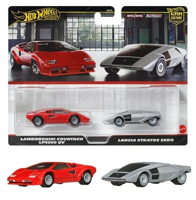 Mini coche Hot Wheels Lamborghini Countach LP5000 QV/Lancia Stratos Zero Foto 1 de 4