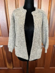 Peruvian Link Alpaca Wool Collection Taupe & Gray Open Front Cardigan Small - Picture 1 of 12