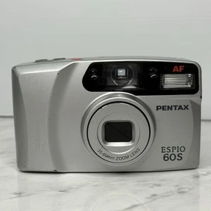 Pentax Espio 60S Point & Shoot 35mm Film Camera + Black Case TESTED & WORKING! - Foto 1 di 12