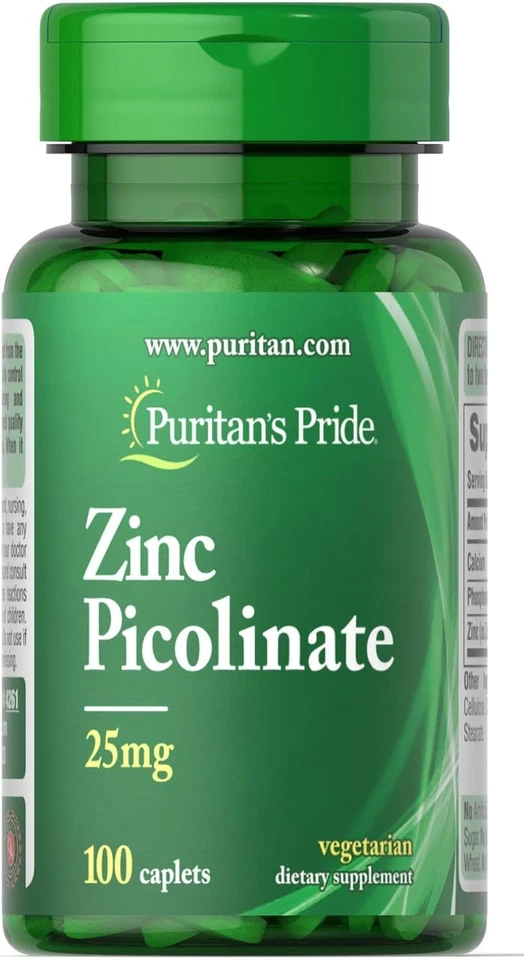 Puritan's Pride Zinc Picolinate 25 MG 100 Caplets