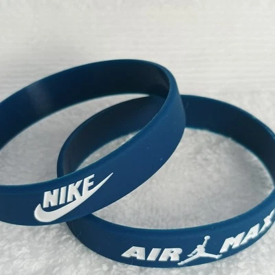 2 peças pulseira de silicone pulseira de borracha 3D NIKE basquete masculino/infantil pulseira bailarina - Imagem 1 de 4