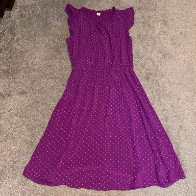Vestido para mujer Old Navy sin mangas púrpura blanco lunares talla pequeña alto Foto 1 de 4