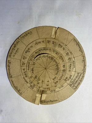 Antiguo amuleto de astrología budista tibetana mongolia B2-13 Foto 1 de 3