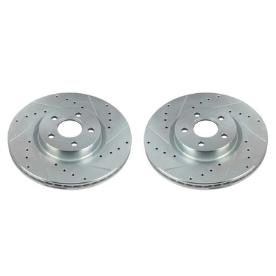 Par de rotores ranurados perforados PowerStop Evolution delanteros para Ford Transit Connect Foto 1 de 3