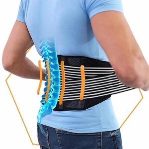 Soporte trasero para soporte de espalda baja con 4 soportes de acero inoxidable transpirables - Imagen 1 de 5