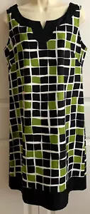 Jessica Howard Woman's Sleeveless Dress Size 12 Black/Green Geometric - Picture 1 of 6