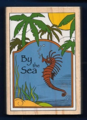 SEAHORSE TROPICAL Island BY THE SEA 3601H RUBBER STAMPEDE Delta 2003 LARGE Stamp - Image 1 of 3