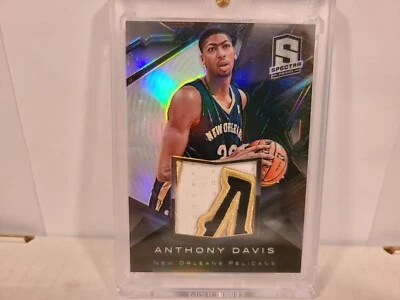 Spectra Anthony Davis 2014 negro #1/1 Prizm refractor logotipo parche enorme 1 de 1 SP Foto 1 de 2