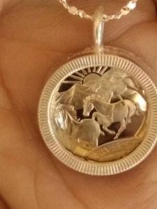 UNIQUE 2006 NEVADA SILVER PROOF  DCAM QUARTER NECKLACE  (.900 silver) - Picture 1 of 5