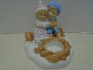 Winter Pond Collection Warming Up Votive Holder Candle Fireside Children Snow - Picture 1 of 4