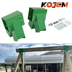 2 Brackets 1-2-3 A-Frame Swing Set Green Powder-Coated Heavy Duty Steel - Picture 1 of 20