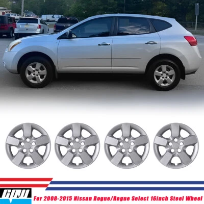 Juego de 4 cubiertas de rueda de tapacubos de 16" para Nissan Rogue / Rogue Select 2008-2015 Foto 1 de 4