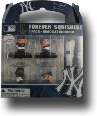 NEW YORK YANKEES MLB Forever Squisherz NUEVO 4 Pack y Pulsera Fct SELLADO NY Jeter Foto 1 de 4