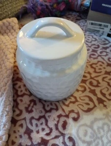 White Jar Container - Picture 1 of 2