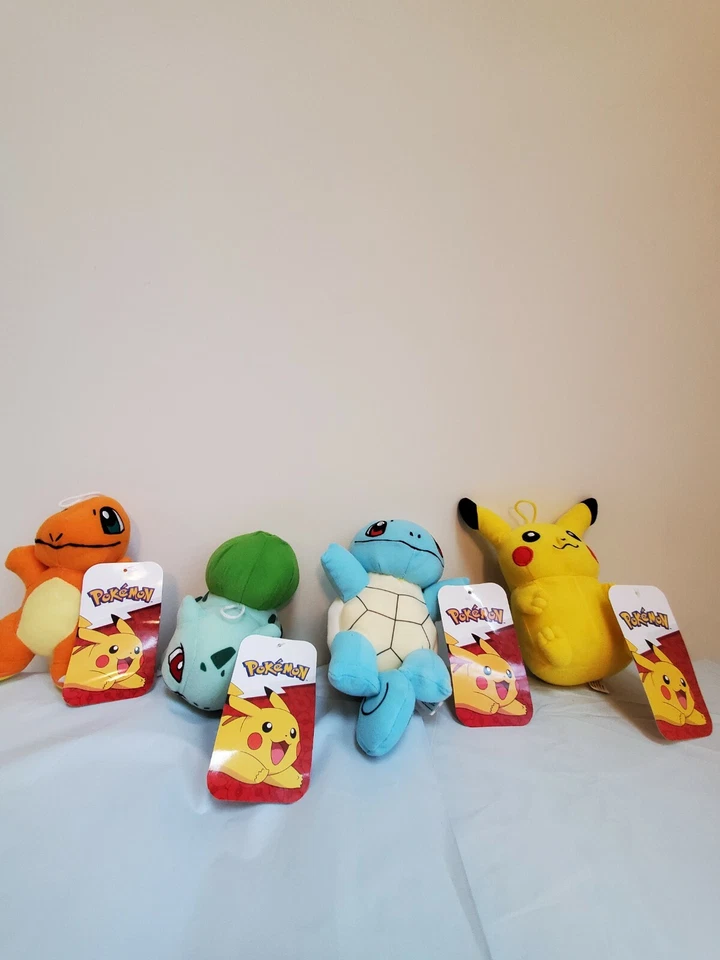 Official Licensed Pokemon Pikachu Squirtle Charmander Bulbasaur Plush Stuffed - Image 1 of 1