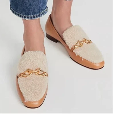 Mocasines de piel de oveja Tory Burch Jessa precio de venta sugerido por el fabricante 388 USD ELEGANTES Y ELEGANTES excelentes críticas Foto 1 de 4