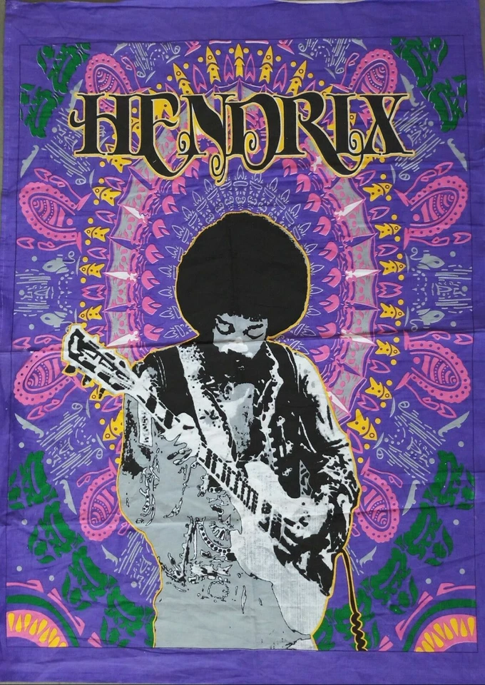 Nuevo póster colgante de pared decorativo azul Jimi Hendrix hogar tapiz indio hippie Foto 1 de 3